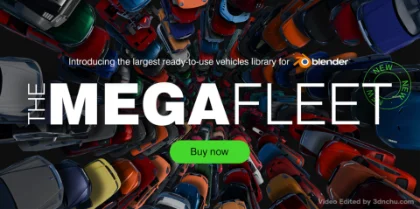 THE MEGA FLEET - Blender向けの最大級の自動車モデルコレクションアドオンが登場！100以上のリギング済みカーモデルを収録！毎月新車を追加予定！最大300台まで！