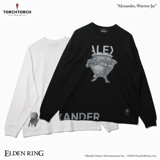 TORCH TORCHの新作Tシャツ「ELDEN RING/ 戦士の壺、アレキサンダー」「Bloodborne/ 教区長エミーリア」，5月3日より渋谷PARCOで先行販売を実施