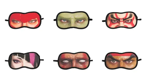 『ストリートファイター6』19キャラ分「目元の再現アイマスク」が発売決定、目元が並ぶと非常にシュール。『ファイナルファイト』『ヴァンパイアセイヴァー』の刺繍ステッカー（ワッペン）も予約受付中
