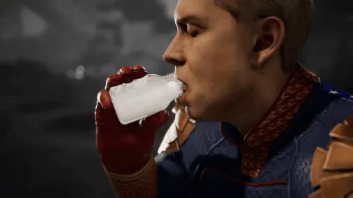 グロすぎる格闘ゲーム『モータルコンバット1』に参戦予定の「ホームランダー」をお披露目するトレーラーが公開。哺乳瓶に入れられたミルクなどの原作『ザ・ボーイズ』を再現する描写も