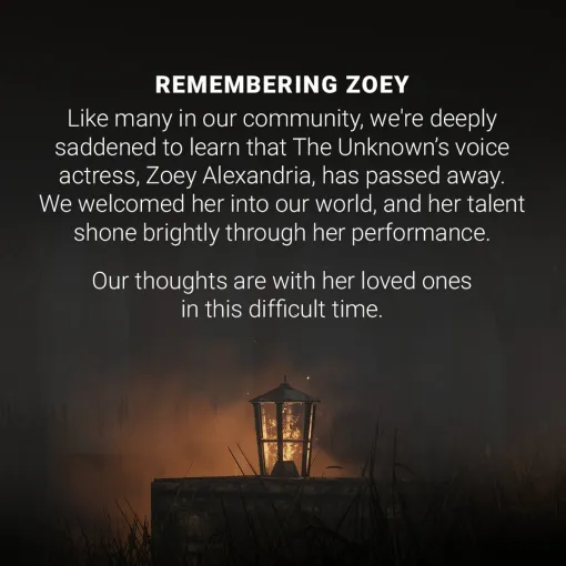 「Dead by Daylight」のキラー「アンノウン」のボイスを担当した，Zoey Alexandriaさんが死去