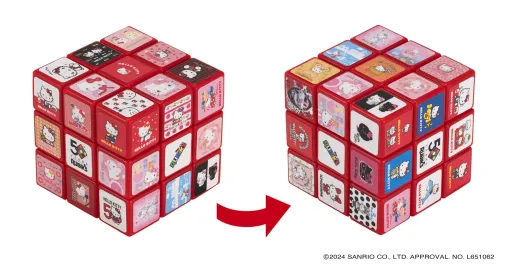 「ハローキティ」と「ルービックキューブ」50周年同士のコラボ商品「ハローキティ 50th ルービックキューブ」10月中旬に発売決定。年代順に揃えるのは難しすぎる