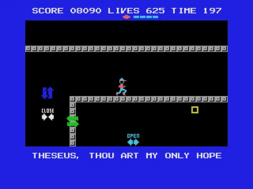 "Theseus (MSX0 Stack version)" is now available on Project EGG. Take control of the hero Theseus to break through the maze and rescue the princess