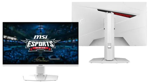 A body-in-white 27-inch display for gamers is from MSI. Lineup of 3 products in 4K, 1440p, and Full HD