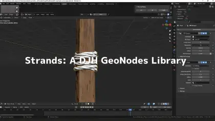 Strands DJH GeoNodes Library v2 - BlenderのGeometry Nodesを活用した多彩な紐＆ロープ＆う鎖表現アセットライブラリー最新アップデート！