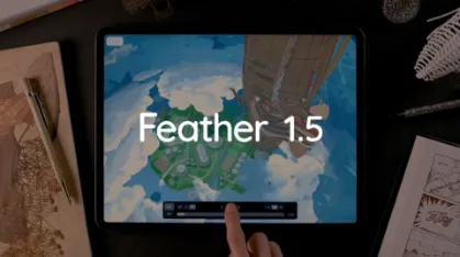 Feather 1.5 - iPadやWebAppとして公開している3Dお絵かき無料アプリの最新アップデートが公開！新しいペイントブラシや3Dジョイスティック！ストロークの安定化！ガイド機能などなど！