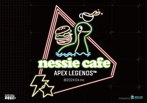 『Apex Legends』コラボの「ネッシーカフェ」が今年も池袋に登場。コラボメニューのほか、購入特典としてクリアコースターなども配布。8月10日から9月1日まで、池袋のCafé&Bar RAGE STで開催予定