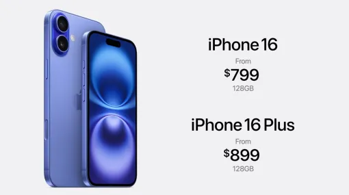 「iPhone 16」は799ドル！ 128GBモデルからラインナップ【Apple Event】