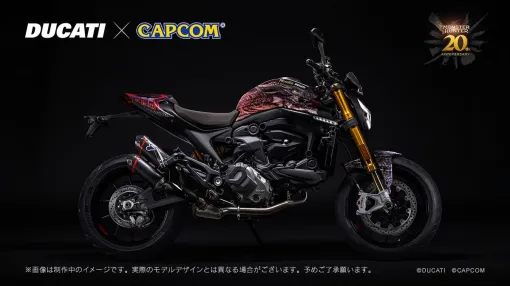 バイク「Monster SP」に“ミラボレアス”の顔をプリントした「モンハン」ラッピングモデルが限定20台で発売決定！「東京ゲームショウ2024」のカプコンブースでお披露目展示も！