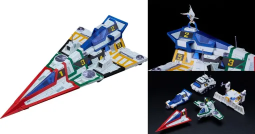 The large fighter "Gatcha Spartan" of "Science Ninja Corps Gatchaman F" has been made into a plastic model from MODEROID. Reproduce the transformation and merging of 5 G-mechas, and when combined, it becomes a big size with a total length of about 33 cm!