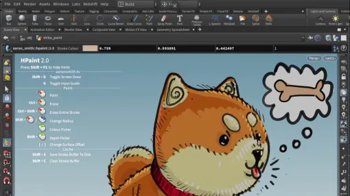 グリースペンシルをHoudiniで！　Houdini 20.5対応のオープンソースHDA「HPaint 2.0」リリース - ニュース