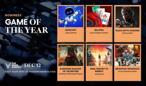 GOTY候補は「アストロボット」や「FF7リバース」など全6タイトル！ 「The Game Awards 2024」ノミネート作品発表