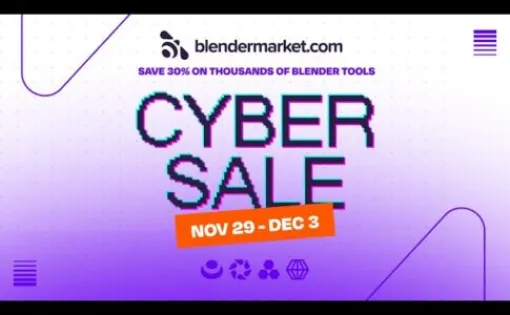 Blender Market Cyber Sale 2024 - 2024年12月3日まで各種アドオンやアセットが30％オフのセール中！