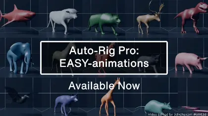 Auto-Rig Pro: Easy-Animations - 15種の生物リグ＆アニメーションを収録した「Auto-Rig Pro」拡張Blenderアドオン！