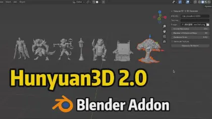 Hunyuan3D 2.0 Blender Addon - Tencentによる3Dアセット生成用AIモデルの最新バージョン！ローカルAPIサーバー経由でBlender上からも利用可能なアドオンも登場！