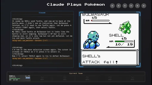 Claude 3.7 Sonnetにポケモンをプレイさせる「ClaudePlaysPokemon」をAnthropicがTwitchで配信開始、推論しながらの超ゆっくりプレイを皆が見守る