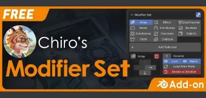 Modifier Set v0.3 - よく使うモディファイアやGeometry Nodesを簡単に登録＆管理＆適用可能！ちろナモ氏によるBlenderアドオン！Github上で無料公開！