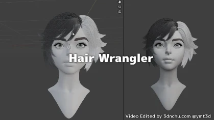 Hair Wrangler - Geometry Nodesとカーブを活用しシルエットを意識したヘアーを構築出来るBlenderアドオン！無料版が登場！