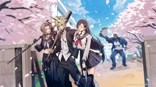 『FF7EC』まさかの学園モノがスタート。『エバクラ学園』：喧嘩に明け暮れるクラウドくん（帰宅部）とザックスくん（帰宅部）、エアリスはまさかのスケバン総長として登場。細かな人物相関図も公開