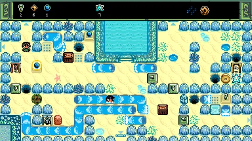 「非常に好評」な海を舞台にした”箱押し”パズルゲーム『空と海の伝説』50％オフセール開催中。漂着した島の謎を解くカギは、「押す」アクション。ゲームボーイカラー風のグラフィックで描かれる海と島を舞台に、好きな順番で攻略できる