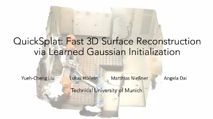 QuickSplat: Fast 3D Surface Reconstruction via Learned Gaussian Initialization - 大規模な室内シーンのガウススプラッティングを最適化！AIを活用し従来の約8倍高速＆最大48%高精度な3D構築技術！