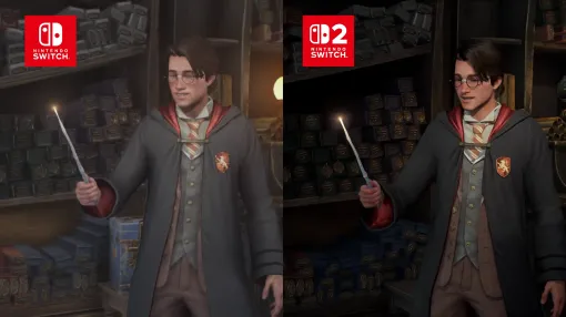 『ホグワーツ・レガシー』ニンテンドースイッチ2版と初代Switch版の比較映像が公開。ジョイコン2のマウス操作にも対応するほか、狙いや飛行の操作にモーションコントロールを活用している。6月5日に発売予定で、予約受付中