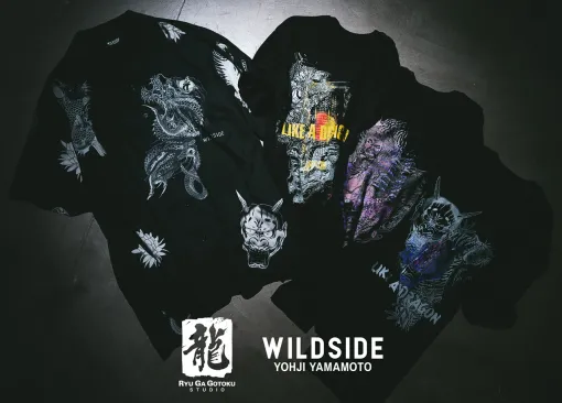 The third collaboration item between WILDSIDE YOHJI YAMAMOTO and Ryu Ga Gotoku Studio will be released on July 23rd. Graphic T-shirts and short-sleeved shirts with open collars are available