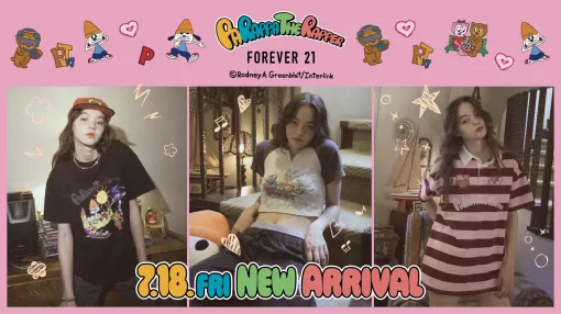 FOREVER 21 and "Parappa Rapper" collaborate for the first time. T-shirts, sweatpants, and more will be on sale online and in physical stores from July 18