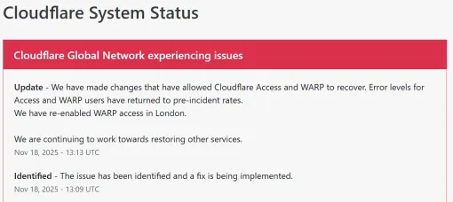 Cloudflareで障害発生。Xほか、「LoL」「Valorant」などゲームにも影響か Cloudflareで障害発生。Xほか、「LoL」「Valorant」などゲームにも影響か