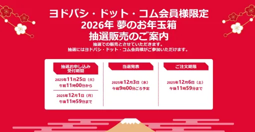 ヨドバシ・ドット・コムにて「2026年 夢のお年玉箱」抽選販売が11月25日より実施決定！