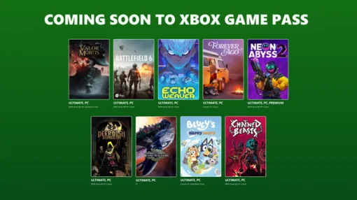 【Game Pass】『バトルフィールド6』や一人称ソウルライク新作『Valor Mortis』など計9本登場―2026年10月中旬までのラインナップ公開 【Game Pass】『バトルフィールド6』や一人称ソウルライク新作『Valor Mortis』など計9本登場―2026年10月中旬までのラインナップ公開