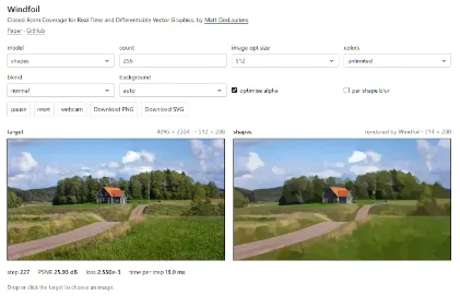 Windfoil | 画像をベクター図形で再現するWebGPUベースの描画研究とデモが公開 ブラウザ対応
