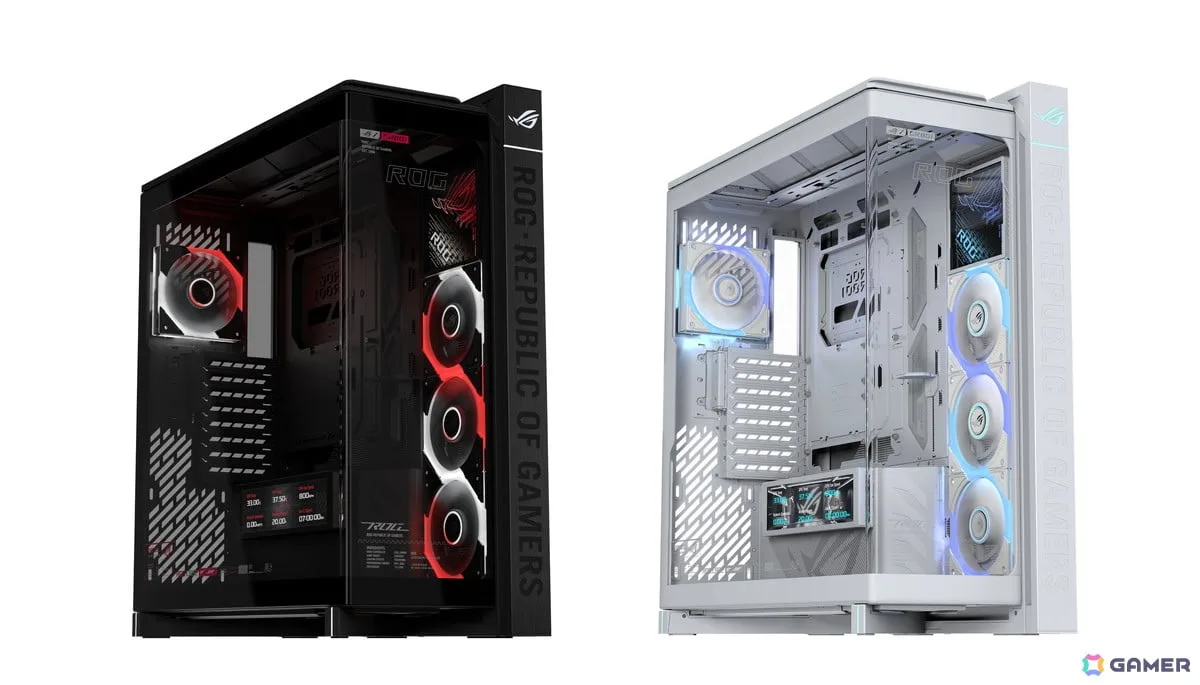 9.2インチ液晶搭載のフルタワーPCケース「ROG CRONOX ARGB」が登場！最大14基のファンに対応