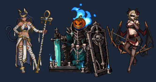 基本無料の放置ハクスラRPG『タスクバーヒーロー』ハロウィンアプデ配信。パーティ全体を強化する「聖遺物」やイベントステージ追加。ハロウィン衣装も素敵 基本無料の放置ハクスラRPG『タスクバーヒーロー』ハロウィンアプデ配信。パーティ全体を強化する「聖遺物」やイベントステージ追加。ハロウィン衣装も素敵