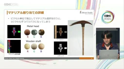 AIによるPBRマテリアル付きメッシュ生成を実用水準へ。パーツごとの材質も正しく割り当てる新パイプラインをシリコンスタジオが提唱【CEDEC2026】 AIによるPBRマテリアル付きメッシュ生成を実用水準へ。パーツごとの材質も正しく割り当てる新パイプラインをシリコンスタジオが提唱【CEDEC2026】
